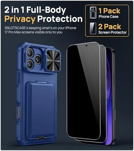 The SSLOTSCASE for iPhone 17 Pro Max Case with Privacy Screen compared in context