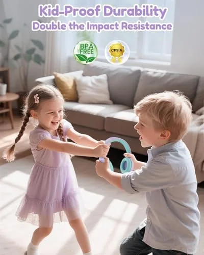 Acer kids headphones paired to a tablet showing the Bluetooth connection