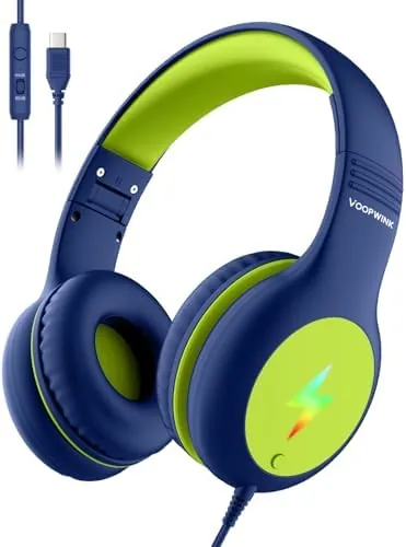 Overview of the Voopwink Kids Headphones Wired with Microphone, USB Type C Headphones