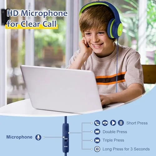 The Voopwink Kids Headphones Wired with Microphone, USB Type C Headphones in real use