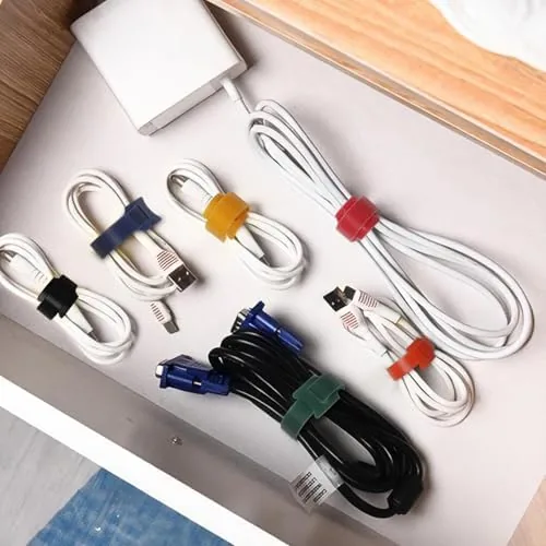 The 102 Pcs Cable Ties, 4+6+8+10 inch Reusable Multi-Colour Cable Ties in real use