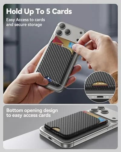 Close look at the TWZKG for MagSafe Wallet, 5 Cards Holder with Stand, Magnetic build quality