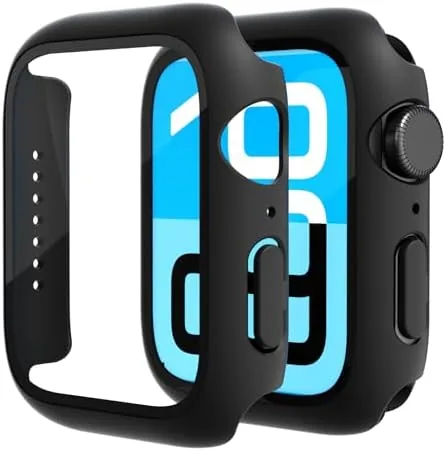 Overview of the 2 Pack Tempered Glass Case Compatible for Apple Watch, Hard
