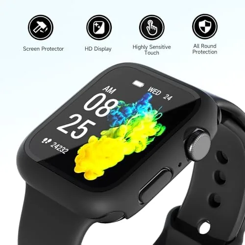 The 2 Pack Tempered Glass Case Compatible for Apple Watch, Hard in real use