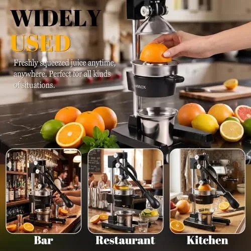 A glass of fresh squeezed lemonade next to the cast iron squeezer