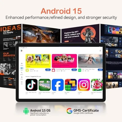 Detail shot of the 2026 Latest 11 Inch Tablet Android 15 Tablets with Octa features