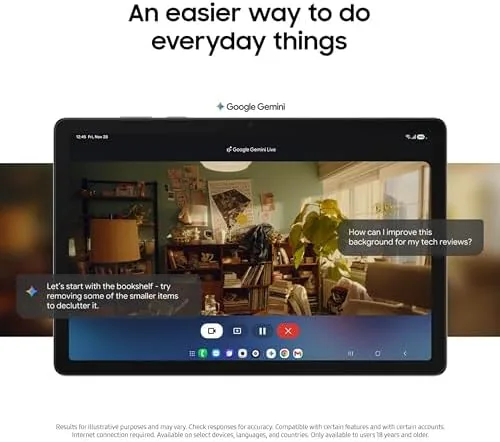 Galaxy Tab A11+ being used on a couch for evening reading and streaming