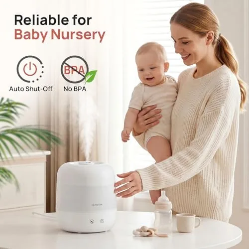 Another view of the Clarston Humidifiers for Bedroom, 2L Cool Mist Humidifier, 24dB Quiet