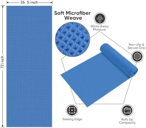 Close look at the HOMEXCEL 2PK Yoga Mat Towels for Hot Workout, Ultra-Absorbent, 26.5" build quality