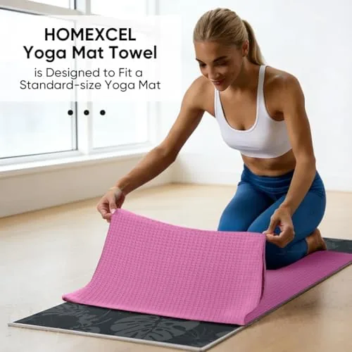Another view of the HOMEXCEL 2PK Yoga Mat Towels for Hot Workout, Ultra-Absorbent, 26.5"