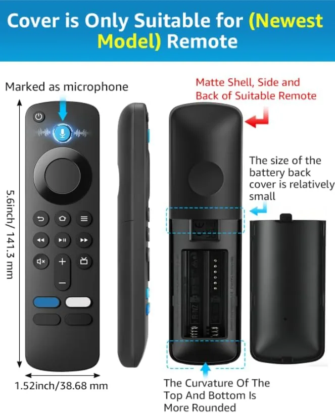 Close look at the (2 Pack) OneBom Silicone Remote Cover for (newestmodel) Stick HD(2026 build quality