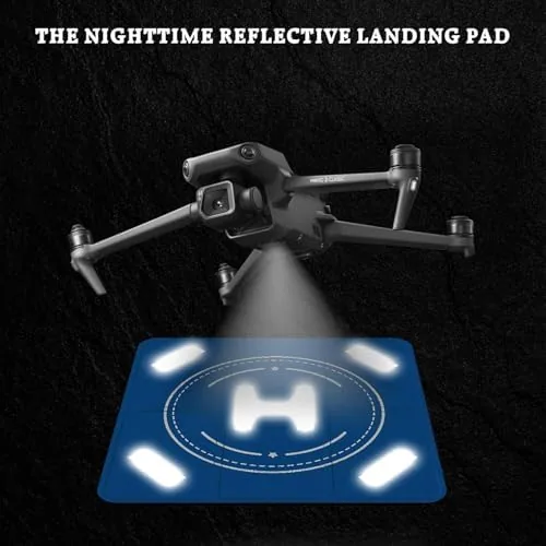 The FPVtosky Drone Landing Pad Weighted, Nighttime Reflective & Foldable Launch in real use