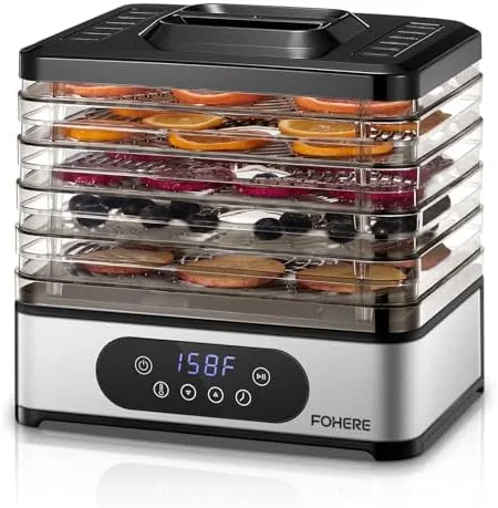 Overview of the FOHERE Food Dehydrator, 5 BPA-Free Tray Dehydrators, 11.42" Stackable Trays