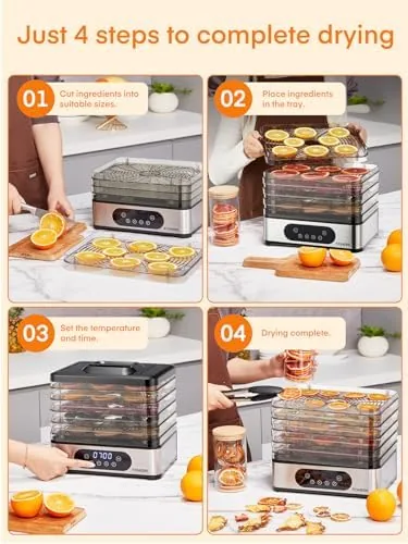 The FOHERE Food Dehydrator, 5 BPA-Free Tray Dehydrators, 11.42" Stackable Trays compared in context