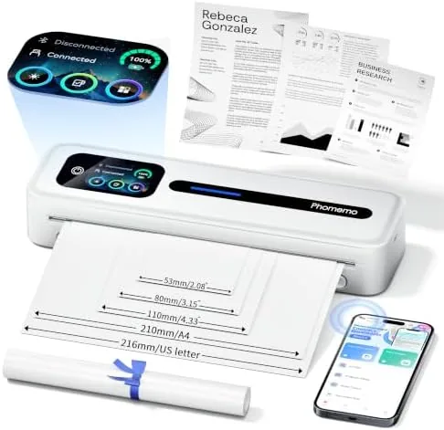 Overview of the Phomemo M832D Touchscreen Portable Printer Inkless Thermal Wireless Travel |