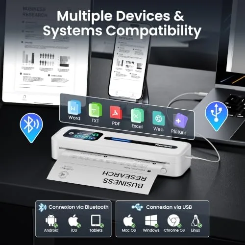 The Phomemo M832D Touchscreen Portable Printer Inkless Thermal Wireless Travel | compared in context