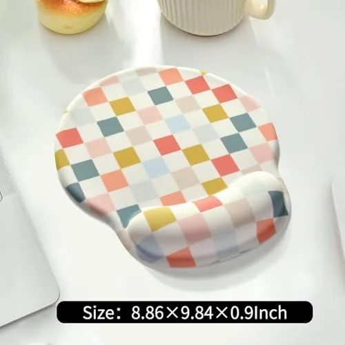 Testing the Retro Checkered Mouse Pad with Support Wrist Rest,Cute Funny Boho over two weeks