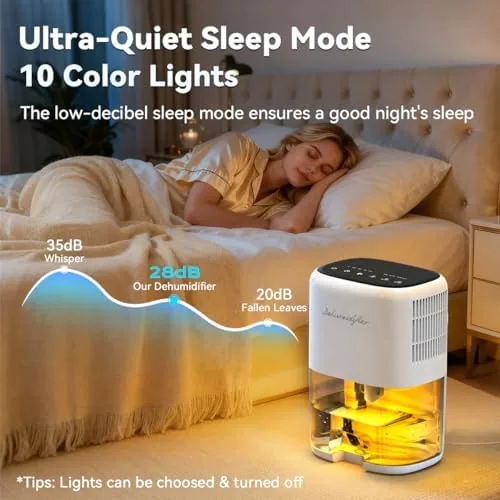 The Small Dehumidifier for Home 44OZ Quiet with Auto Off & in real use