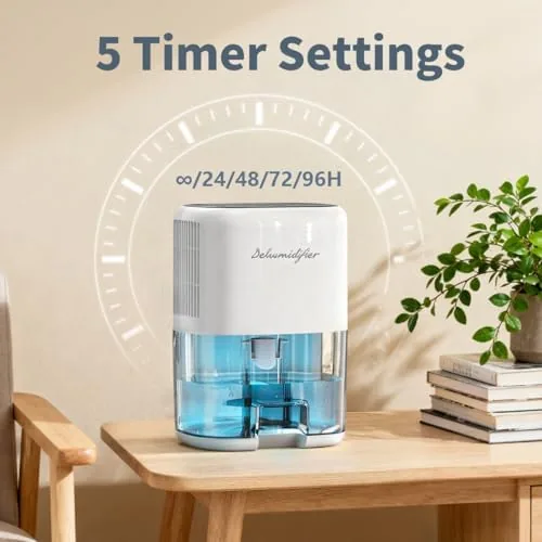 Another view of the Small Dehumidifier for Home 44OZ Quiet with Auto Off &