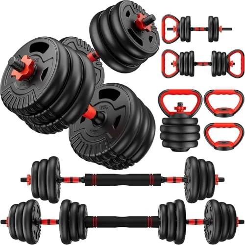 Adjustable Dumbbell Set,22/33/45/70/90lb Free Weight Set with Connector,5-in-1 Dumbbell Set for Barbells,Kettlebells,Push up Stand,Weight Review: Tested and Rated