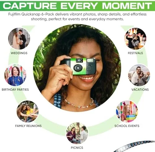 The Fujifilm Quicksnap Flash Disposable Camera 400 Iso, 6 Pack, 35mm in real use