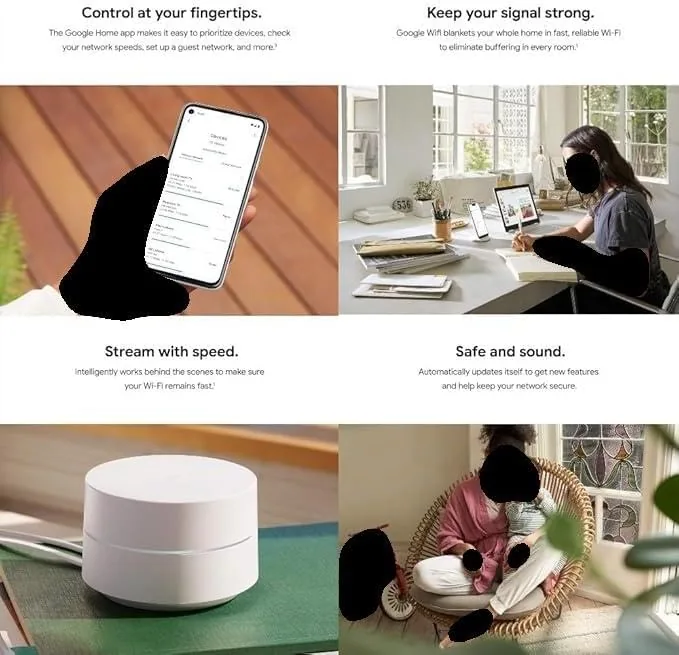 A smart home setup with bulbs and a camera connected across a multi room mesh network