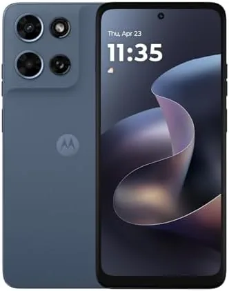 The Motorola Moto g 2026 in Pantone Slipstream finish on a table