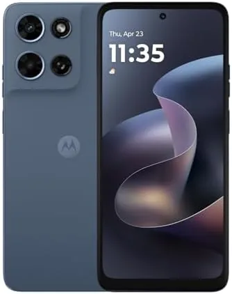 Close up of the camera module and matte back panel on the Moto g 2026