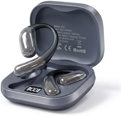 Open Ear Headphones, Wireless Headphones with Smart Digital Display & Mic | (Gray) Open Review: Tested and Rated