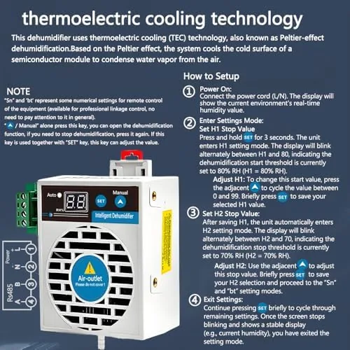 The Mini Dehumidifier for Confined Space Electric Box/Storage Cabinet/Closet/Safes/Grow Tent in real use