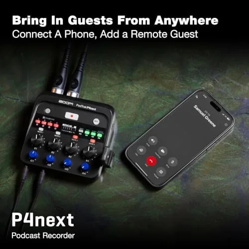 The Zoom PodTrak P4next Podcast Recorder with 4 Inputs + AI in real use