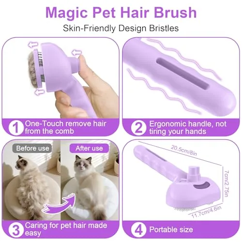 The self-clean button pressed with the fur sheet lifting off the bristle head