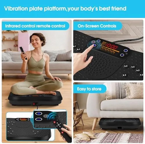 Close up of the console, speed dial, and digital display on the vibration plate