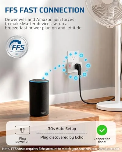 The DEWENWILS app showing the three smart plugs with schedules set