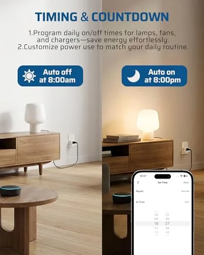 A coffee maker plugged into the smart plug turning on in a kitchen