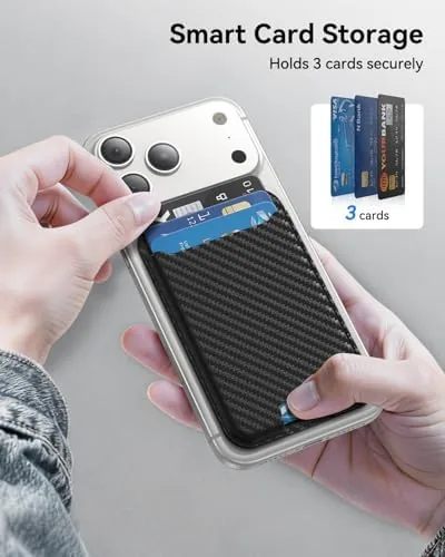 Another view of the TWZKG for MagSafe Wallet, 3 Cards Holder, Slim Magnetic Phone