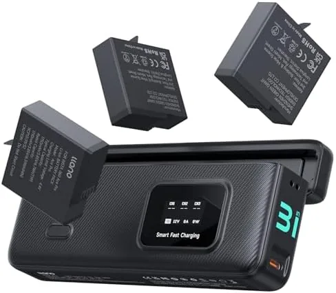Overview of the llano AC3 30W Fast Charger Case with 3 Pack 1750mAh