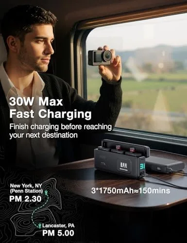 Close look at the llano AC3 30W Fast Charger Case with 3 Pack 1750mAh build quality