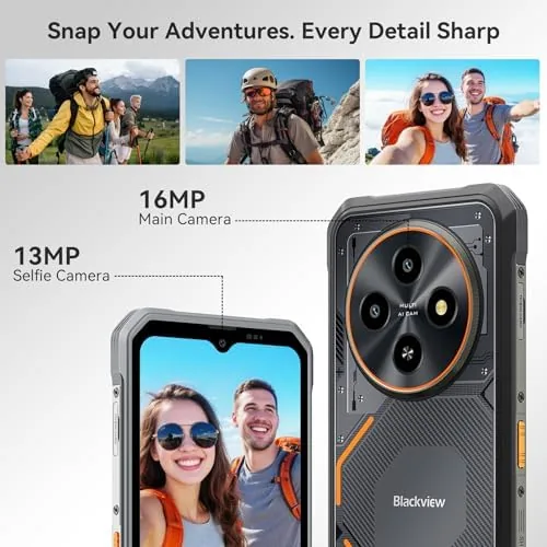 Another view of the Blackview Fort 2 Rugged Phone Android 16, 10.7mm Ultra-Thin Rugged