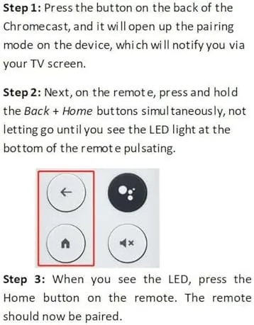 Another view of the G9N9N New Replacement Remote Control Compatible with Google Chromecast Voice
