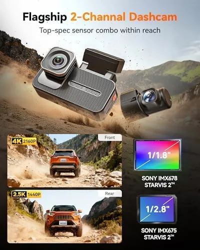 Close look at the WOLFBOX X5 Duo 4K+2.5K Dash Cam Anti-Shake, 8MP STARVIS 2 build quality