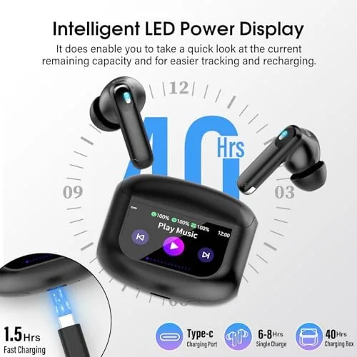 The Wireless Earbuds, Bluetooth 5.4 Headphones Multi-Function Touch Screen | with compared in context