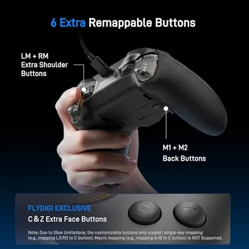 The VADER 5S next to a standard Xbox wireless controller