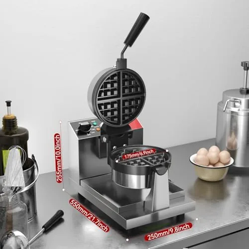 Close up of the deep Belgian waffle plates on the CROSSON machine