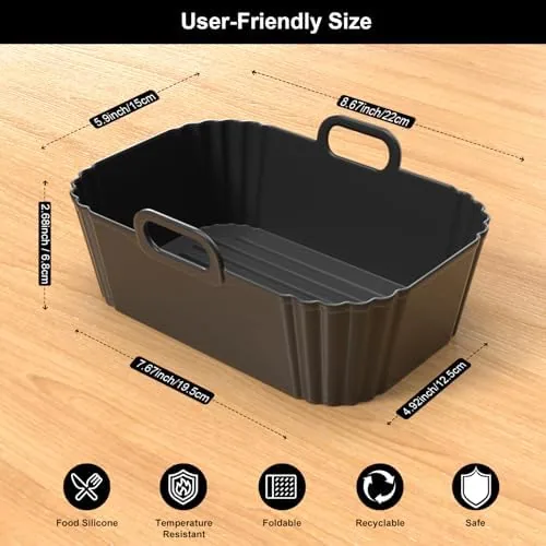 Close look at the Silicone Air Fryer Liners 2 Pack, Reusable Liners for Ninja build quality