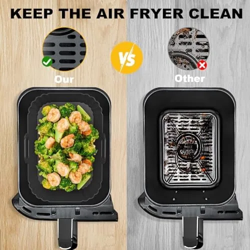 The Silicone Air Fryer Liners 2 Pack, Reusable Liners for Ninja in real use