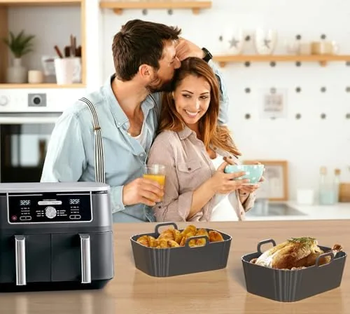 Testing the Silicone Air Fryer Liners 2 Pack, Reusable Liners for Ninja over two weeks