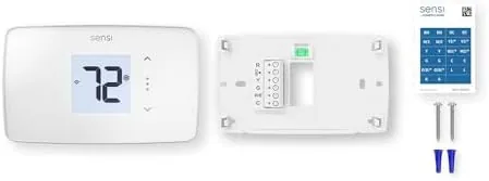 The Sensi Lite thermostat beside a premium learning thermostat