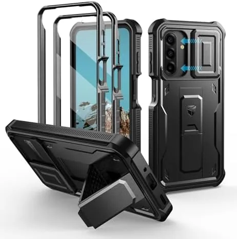 The Dexnor Galaxy A17 5G case back shell with the magnetic slide camera cover closed