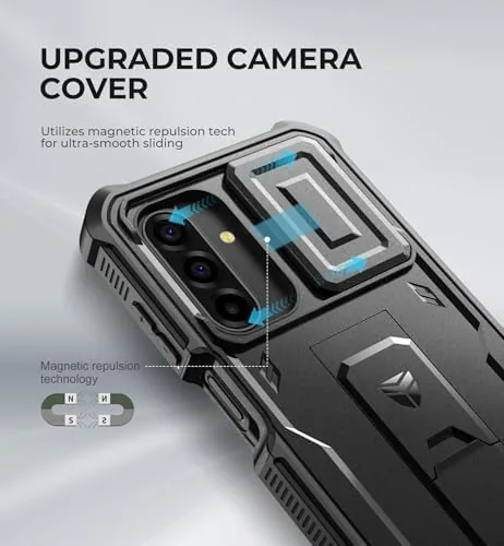 The slide camera cover open, exposing the rear cameras of the Galaxy A17 5G
